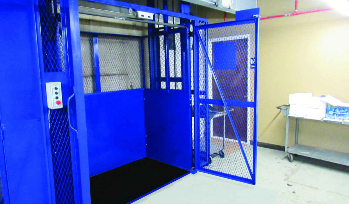 Material Lift with gates open