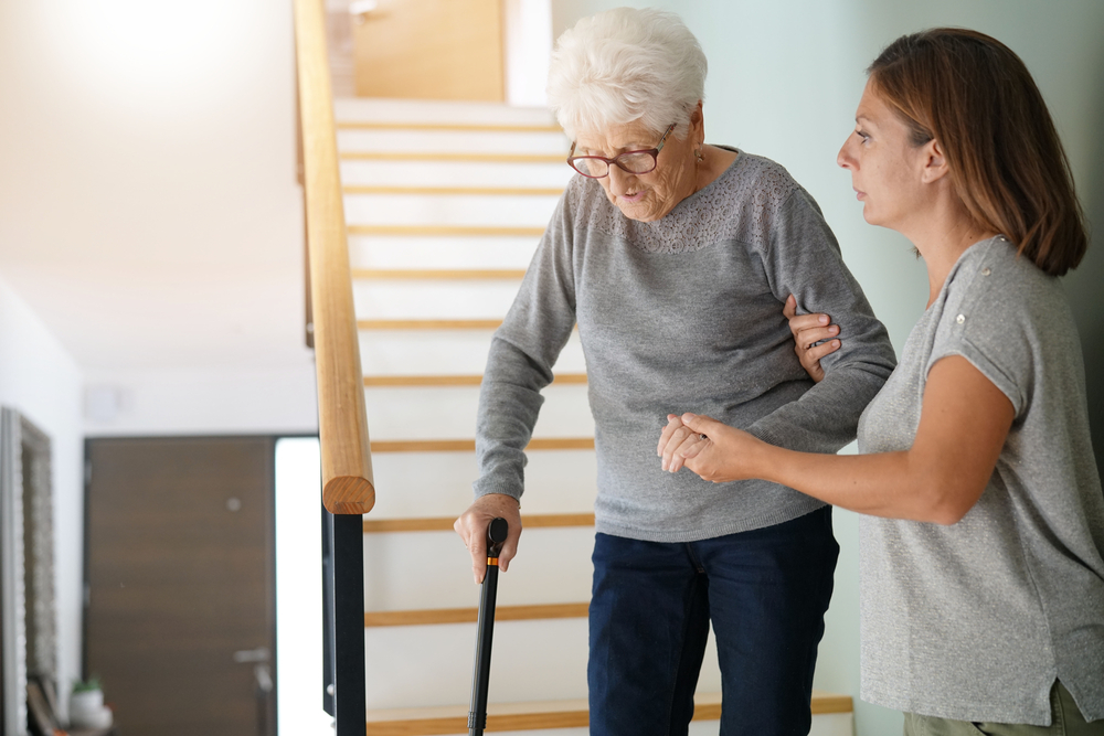 How to Help an Elderly Person Up the Stairs